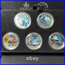 2016 Canada $20 Wildlife Series 5-Coin Set Colorized with Wood Case & 1 COA Only
