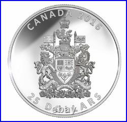 2016 Canada $25 Coat of Arms Piedfort 99.99% Silver coin HAS TONING