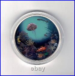 2016 Canada 2 oz Pure Silver Coulor Coin Illuminated Underwater Reef 62.7 Gram