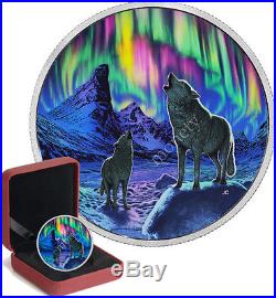 2016 Canada $30 NORTHERN Lights in the Moonlight Silver Coin GLOW IN THE DARK