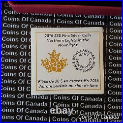 2016 Canada $30 Northern Lights in the Moonlight Fine Silver Coin #coinsofcanada