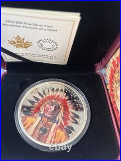 2016 Canada $50 Wanduta Portrait of a Chief- 5-oz. Pure Silver Coin Mitage1200