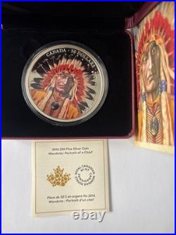 2016 Canada $50 Wanduta Portrait of a Chief- 5-oz. Pure Silver Coin Mitage1200