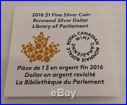 2016 Canada Coin Renewed Silver Dollar Library Of Parliment Master Club Ex
