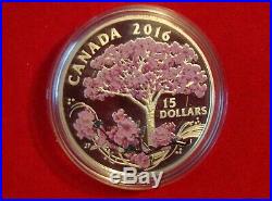 2016 Canada Fine Silver Coloured Coin Celebration of Spring Cherry Blossoms