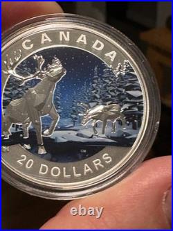 2016 Canada GEOMETRY IN ART The CARIBOU 1 Oz 999.9 FINE SILVER $20 Coin OGP