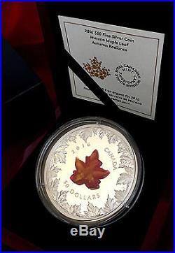 2016 Canada Pure 99.99% 5 oz Silver Coin Murano Maple Leaf Autumn Radiance $50