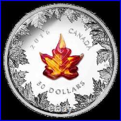 2016 Canada Pure Silver Coin Murano Maple Leaf Autumn Radiance 5oz FREE SHIP