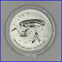 2016 Canada Rcm $20 Silver Coin Star Trek Uss Enterprise. 9999 Sleeve Coa Unc