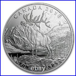 2016 Canada Silver $100 Coin Noble Elk 1oz. 9999 OGP