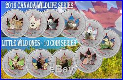2016 Canada Wildlife Series Little Wild Ones Silver Maple Leaf 10 Coin Set