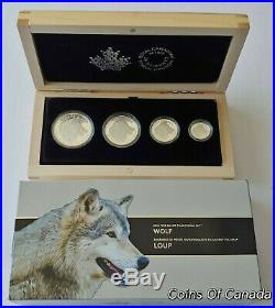 2016 Canada Wolf 4 Coin Silver Fractional Proof Set 1oz. 5oz etc #coinsofcanada