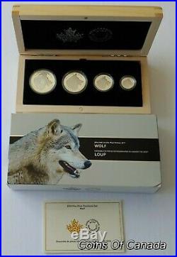2016 Canada Wolf 4 Coin Silver Fractional Proof Set 1oz. 5oz etc #coinsofcanada