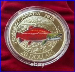 2016 Canadian Salmonids $20 X3 Fine Silver Coin Set With Fishing Lure 2016 Canadian Salmonids $20 X3 Fine Silver Coin Set With Fishing Lure
