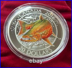 2016 Canadian Salmonids $20 X3 Fine Silver Coin Set With Fishing Lure 2016 Canadian Salmonids $20 X3 Fine Silver Coin Set With Fishing Lure