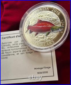 2016 Canadian Salmonids $20 X3 Fine Silver Coin Set With Fishing Lure 2016 Canadian Salmonids $20 X3 Fine Silver Coin Set With Fishing Lure