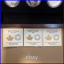2016 Fine Silver 1/2oz Canada $10 3-Coin Set Reflections Of Wildlife