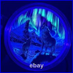 2016 Fine silver 2oz Northern Lights In The Moonlight $30 Coin #03-22