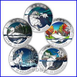 2016? GEOMETRY IN ART? $20 Pure Silver Proof Coin Set (5 Coins) RCM