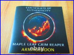 2016 GRIM REAPER ARMAGEDDON Death Maple 1 oz Silver Coin $5 Canada
