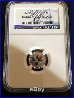 2016 Ngc Pf70 Er Canada Reverse Proof Silver 5 Coin Gilt Maple Leaf Set Blue