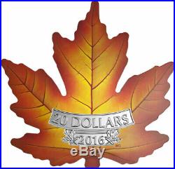 2016 Rcm Canada's Colourful Maple Leaf $20 Fine Silver Coin