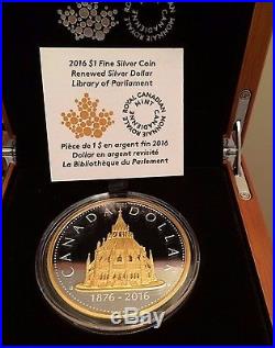 2016 Renewed Library of Parliament Dollar # 2 Pure 2 oz. 9999 Silver Big Coin