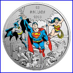 2016 Superman Canada 20$ 1 Oz. Fine Silver Coin Trinity Wonder Woman Batman