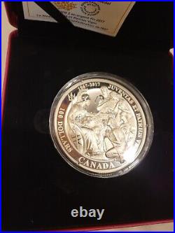 2017 $100 10OZ Silver Canada Confederation Medals Juventas Patrius Vigor Coin