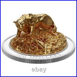 2017 $100 Sculpture of Majestic Canadian Animals Cougar Pure Silver Coin