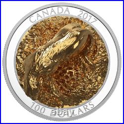 2017 $100 Sculpture of Majestic Canadian Animals Cougar Pure Silver Coin