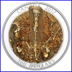 2017 $100 Sculpture of Majestic Canadian Animals Elk Pure Silver Coin