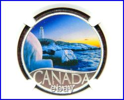2017 $10 Canada 150th Lighthouse At Peggy's Cove Silver Coin Ngc Pf70 Matte Fr
