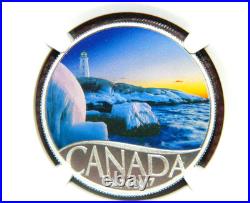 2017 $10 Canada 150th Lighthouse At Peggy's Cove Silver Coin Ngc Pf70 Matte Fr