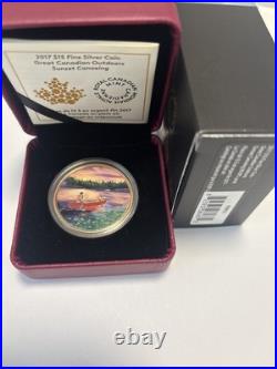 2017 $15 Coin Great Canadian Outdoors Sunset Canoeing 160612