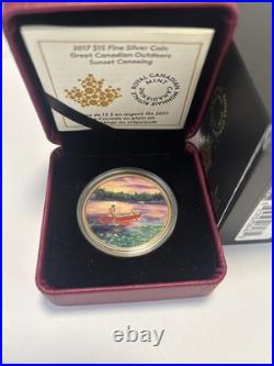 2017 $15 Coin Great Canadian Outdoors Sunset Canoeing 160612