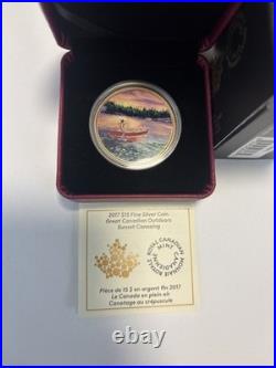 2017 $15 Coin Great Canadian Outdoors Sunset Canoeing 160612