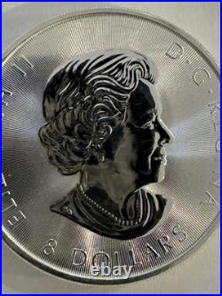 2017 1.5 oz 9999 Fine Pure Silver Reverse Proof $8 Super Canadian maple leaf