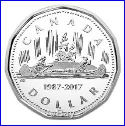2017 $1 PROOF 2 COIN SET 30th ANNIVERSARY of the LOONIE, 9999 SILVER, NO CDN TAX