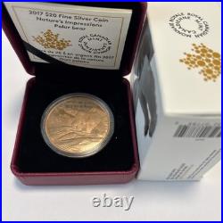 2017 $20 Fine Silver Coin Nature's Impressions Polar Bear