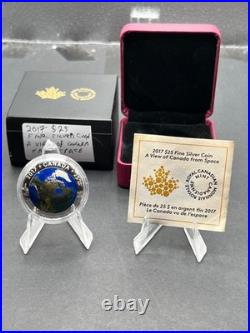 2017 $25 A View of Canada From Space Pure Silver Convex Coin
