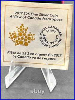 2017 $25 A View of Canada From Space Pure Silver Convex Coin