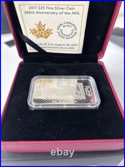 2017 $25 FINE SILVER COIN 100TH ANNIVERSARY OF THE NHL(47.35gram)