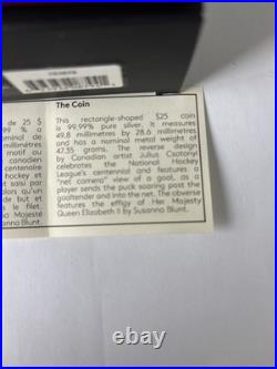 2017 $25 FINE SILVER COIN 100TH ANNIVERSARY OF THE NHL(47.35gram)