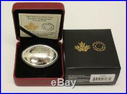 2017 $25 Football Shaped & Curved Coin. 9999 Fine Silver 1 oz Proof Canada