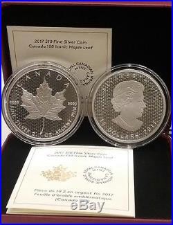 2017 2OZ Iconic Maple Leaf Canada 150th Birthday $10 Pure Silver Coin. Free Ship