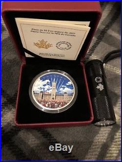 2017 $30 Celebrating Canada Day Glow-in-the-dark Proof Fine 99.99% Silver Coin