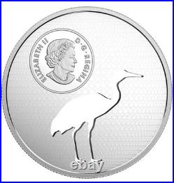 2017 $30 Endangered Animal Cutout Whooping Crane Pure Silver Coin Canada