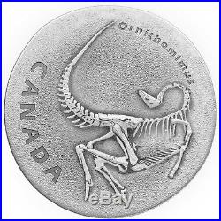 2017 Ancient Canada Ornithomimus 1oz Antiqued Silver Coin