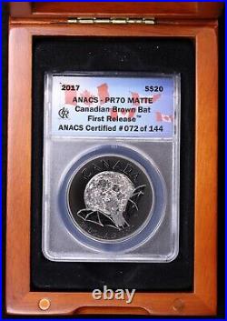 2017 BAT Canadian Nocturnal Nature $20 1oz Silver Coin Black Rhodium Anacs PR70